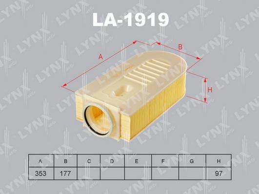 LYNXauto LA-1919 - Воздушный фильтр autodnr.net