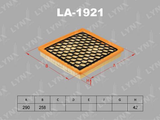 LYNXauto LA-1921 - Фильтр воздушный OPEL Insignia 1.6-2.0 08>  SAAB 9-5 2.0 10-12 autodnr.net