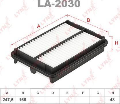 LYNXauto LA-2030 - Повітряний фільтр autocars.com.ua