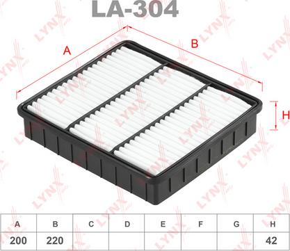 LYNXauto LA-304 - Повітряний фільтр autocars.com.ua