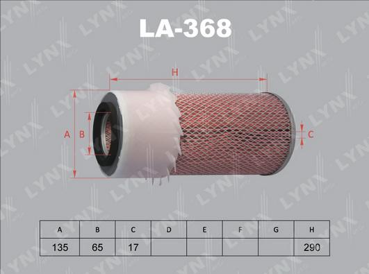 LYNXauto LA-368 - Воздушный фильтр autodnr.net