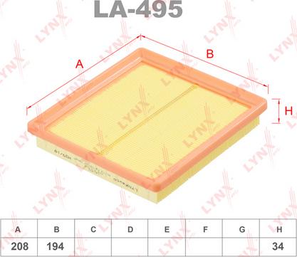 LYNXauto LA-495 - Воздушный фильтр autodnr.net