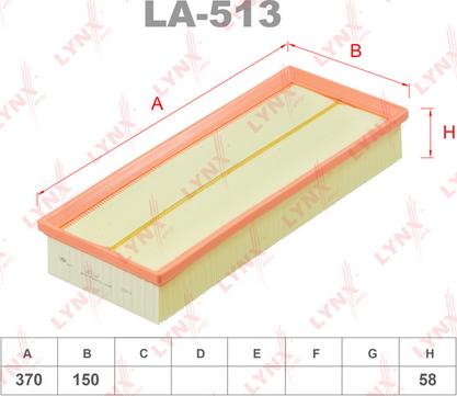 LYNXauto LA-513 - Воздушный фильтр avtokuzovplus.com.ua