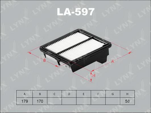 LYNXauto LA-597 - Повітряний фільтр autocars.com.ua