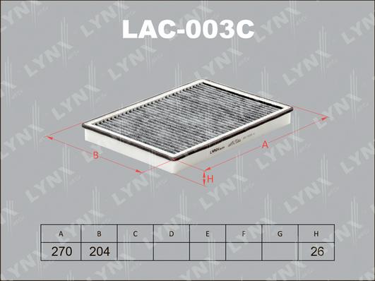 LYNXauto lac-003c - Фильтр воздуха в салоне autodnr.net