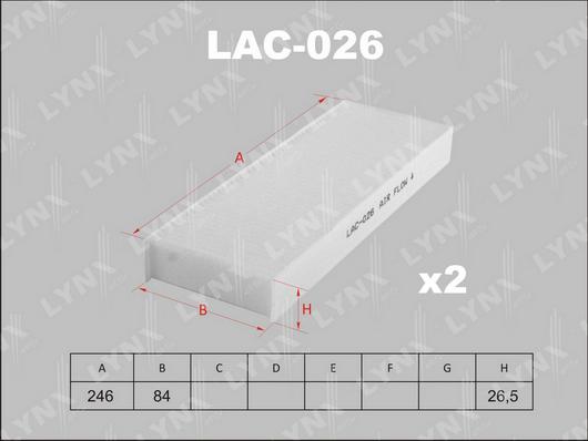 LYNXauto LAC-026 - Фильтр воздуха в салоне autodnr.net