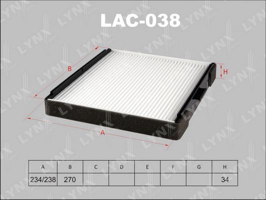 LYNXauto LAC-038 - Фильтр воздуха в салоне autodnr.net