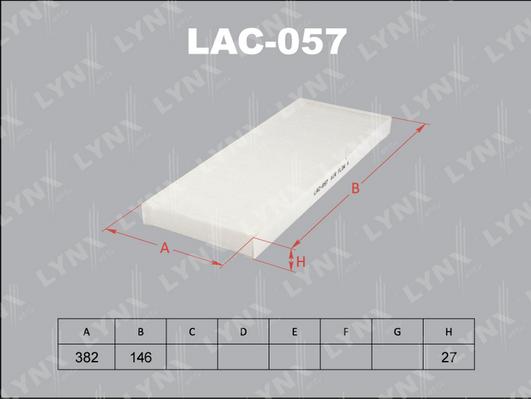 LYNXauto LAC-057 - Фильтр воздуха в салоне avtokuzovplus.com.ua