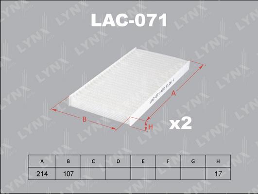 LYNXauto LAC-071 - Фильтр воздуха в салоне autodnr.net