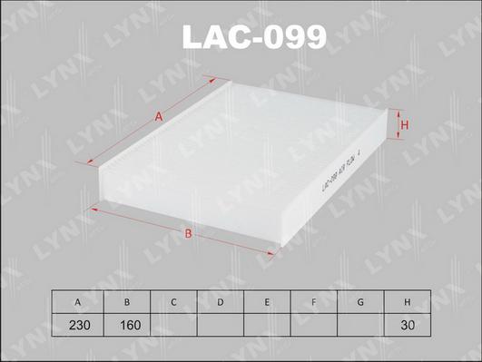 LYNXauto LAC-099 - Фильтр воздуха в салоне autodnr.net