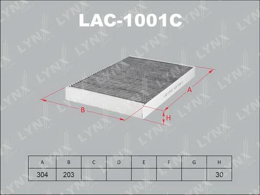 LYNXauto LAC-1001C - Фильтр воздуха в салоне autodnr.net