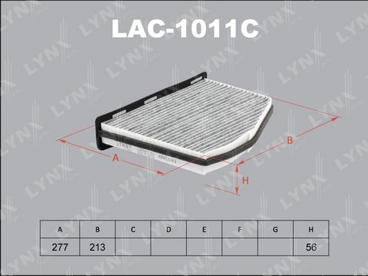 LYNXauto LAC-1011C - Фильтр салонный угольный AUDI A3 03> - TT 06>  SKODA Octavia 04> - Superb 08> - Yeti 09>  VW Caddy 0 autodnr.net