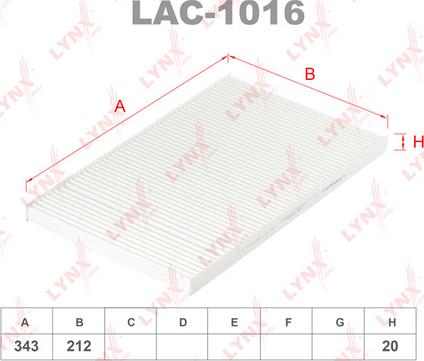 LYNXauto LAC-1016 - Фильтр воздуха в салоне autodnr.net