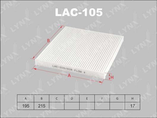 LYNXauto LAC-105 - Фильтр воздуха в салоне autodnr.net