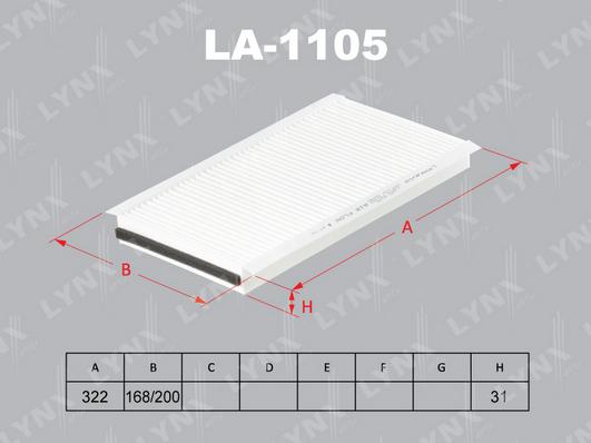 LYNXauto lac-1105 - Фильтр воздуха в салоне autodnr.net