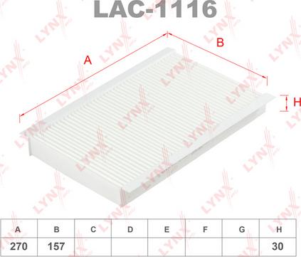 LYNXauto LAC-1116 - Фильтр воздуха в салоне autodnr.net