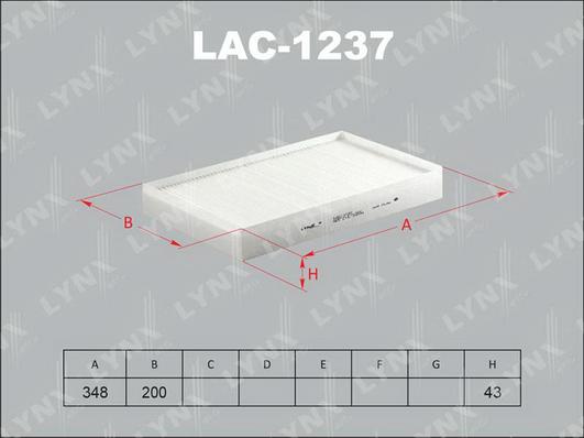 LYNXauto LAC-1237 - Фильтр воздуха в салоне autodnr.net