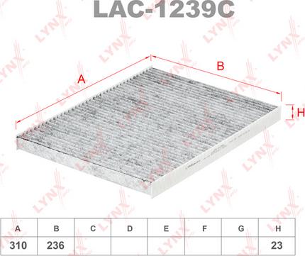 LYNXauto LAC-1239C - Фильтр воздуха в салоне autodnr.net