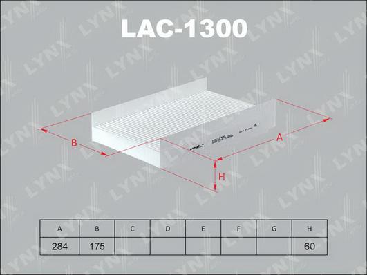 LYNXauto LAC-1300 - Фільтр, повітря у внутрішній простір autocars.com.ua