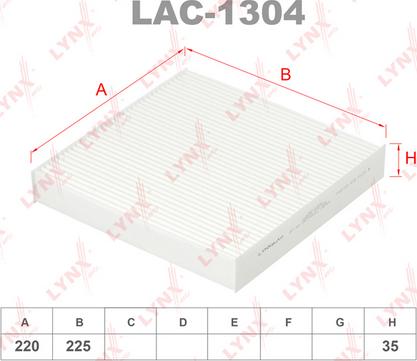 LYNXauto LAC-1304 - Фильтр воздуха в салоне autodnr.net