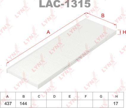 LYNXauto LAC-1315 - Фильтр воздуха в салоне autodnr.net