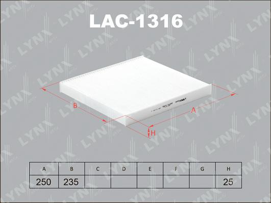 LYNXauto LAC-1316 - Фильтр воздуха в салоне autodnr.net