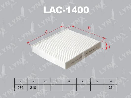 LYNXauto LAC-1400 - Фильтр воздуха в салоне autodnr.net