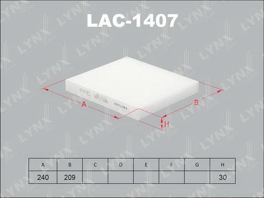 LYNXauto LAC-1407 - Фильтр воздуха в салоне autodnr.net