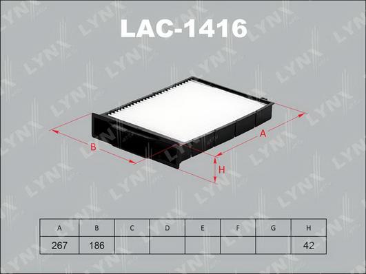 LYNXauto LAC-1416 - Фильтр воздуха в салоне autodnr.net