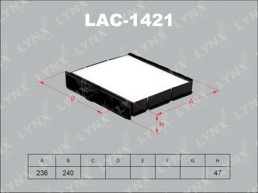 LYNXauto LAC-1421 - Фильтр воздуха в салоне autodnr.net