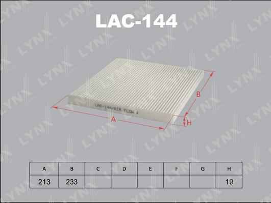LYNXauto LAC-144 - Фильтр воздуха в салоне autodnr.net