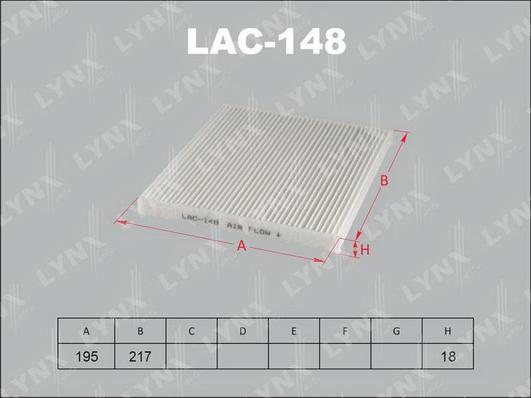LYNXauto LAC-148 - Фильтр воздуха в салоне autodnr.net
