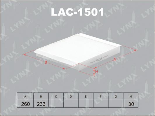 LYNXauto LAC-1501 - Фильтр воздуха в салоне autodnr.net