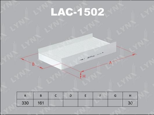 LYNXauto LAC-1502 - Фільтр, повітря у внутрішній простір autocars.com.ua