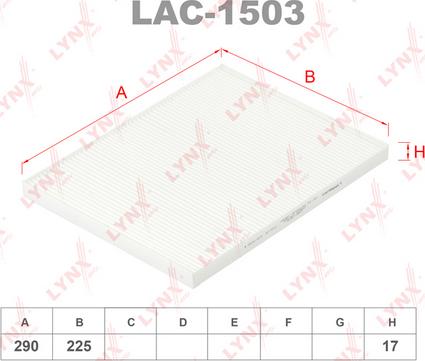 LYNXauto LAC-1503 - Фильтр воздуха в салоне autodnr.net