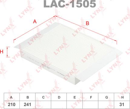 LYNXauto LAC-1505 - Фильтр воздуха в салоне autodnr.net