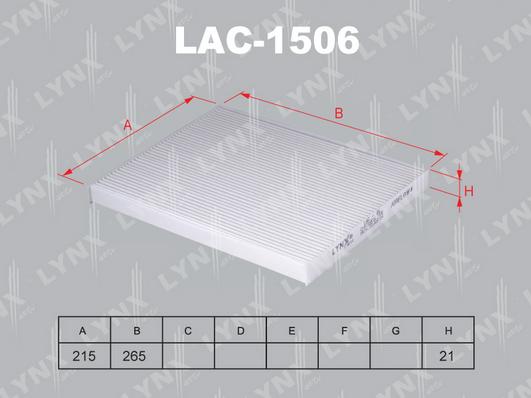 LYNXauto LAC-1506 - Фильтр воздуха в салоне autodnr.net