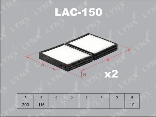 LYNXauto LAC-150 - Фильтр воздуха в салоне autodnr.net