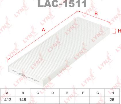 LYNXauto LAC-1511 - Фильтр воздуха в салоне autodnr.net