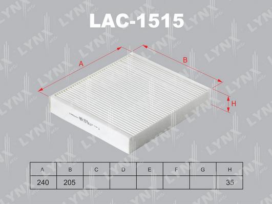 LYNXauto LAC-1515 - Фильтр воздуха в салоне autodnr.net