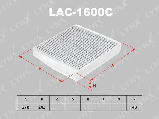 LYNXauto LAC-1600C - Фильтр воздуха в салоне autodnr.net