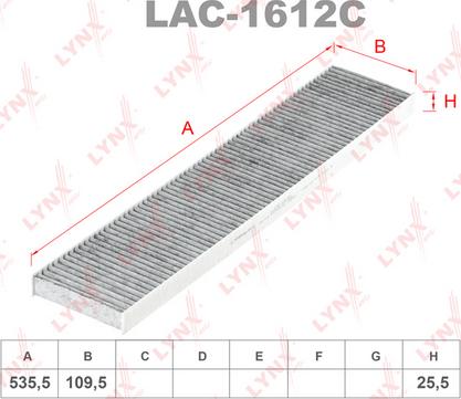 LYNXauto LAC-1612C - Фильтр воздуха в салоне avtokuzovplus.com.ua