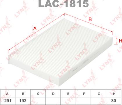 LYNXauto LAC-1815 - Фильтр воздуха в салоне autodnr.net