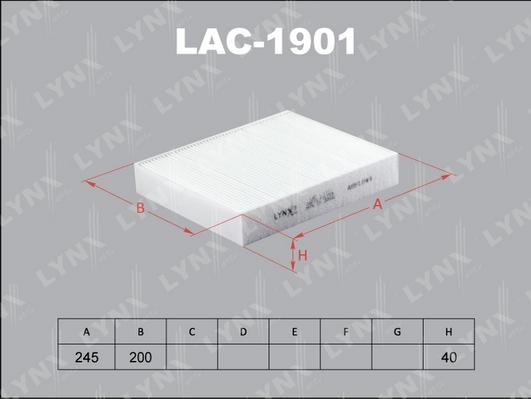 LYNXauto LAC-1901 - Фильтр воздуха в салоне autodnr.net