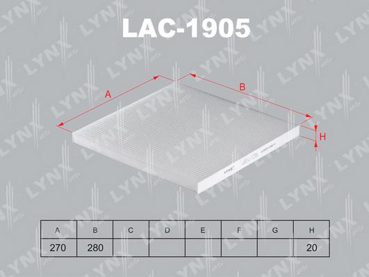 LYNXauto LAC-1905 - Фильтр воздуха в салоне autodnr.net