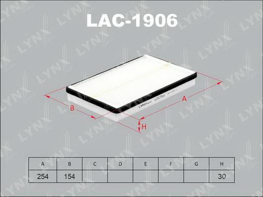 LYNXauto LAC-1906 - Фильтр воздуха в салоне autodnr.net