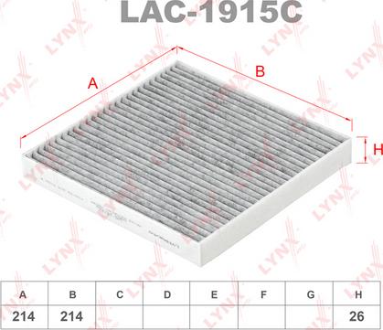 LYNXauto LAC-1915C - Фильтр воздуха в салоне autodnr.net