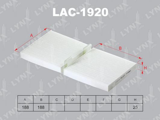LYNXauto LAC-1920 - Фильтр воздуха в салоне autodnr.net