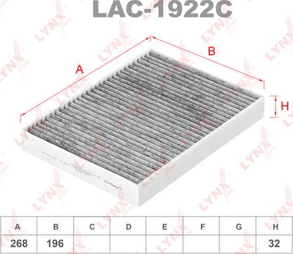 LYNXauto LAC-1922C - Фильтр воздуха в салоне autodnr.net