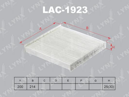LYNXauto LAC-1923 - Фильтр воздуха в салоне autodnr.net